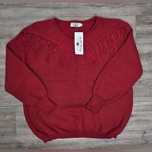 Crazy Train Red Fringe Sweater-Size XXL *NWT*